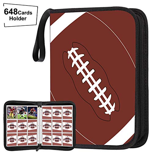 Product Cover POKONBOY 648 Pockets Football Card Binder for Football Trading Cards, Display Case with Football Card Sleeves Card Holder Protectors Set for Football Card and Sports Card