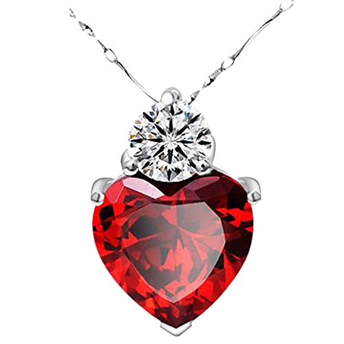 Product Cover WEUIE Love Heart Necklace Charm Pendant with Crystals Rhinestone Jewelry Gifts for Women Girl