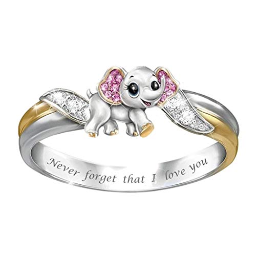 Product Cover Viaste Women Cute Elephant Alloy Ring Jewelry Rings - Never Foget That I Love You