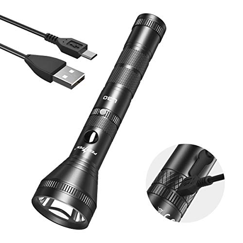Product Cover Rechargeable LED Flashlight 1200 High Lumens Water Resistant 18650 Battery Included Handheld Tactical Flash Light for Outdoor Camping Emergency Everyday Flashlights