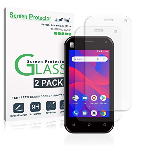 Product Cover amFilm Glass Screen Protector for Blu Advance A4 (2019) (2 Pack) Tempered Glass