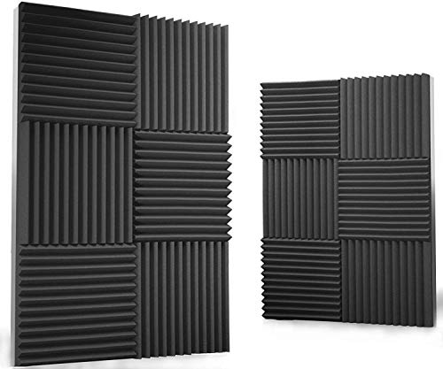 Product Cover Acoustic Panels 12 pack Acoustic Foam Panels Soundproof Studio foam Sound Dampening noise Sound Deadening foam Sound Panels wedges Sound Proof Sound Insulation Absorbing (Black)