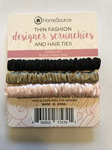 Product Cover 3 Piece Silk Hair Scrunchies Leopard, Snakeskin and Gold Camo(Pack of 3) 100% Pure Silk Hair Scrunchies for Women & Girls - Gentle On All Hair Types
