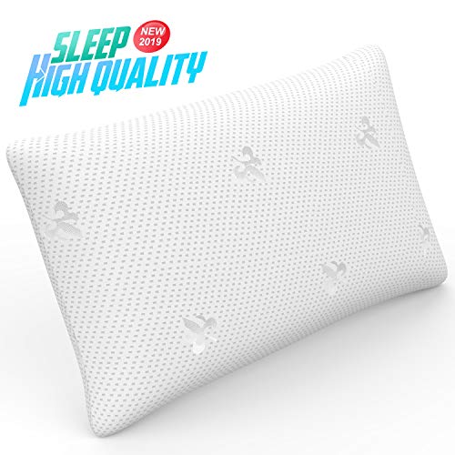 Product Cover Cooling Bed Pillows for Sleeping Shredded Memory Foam Pillow Queen Size with Washable Pillow Cover,Great Support and Fluffy