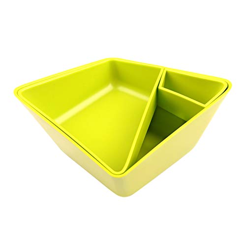Product Cover Snack Nut Bowl Set 3 in 1 Novelty Design For Parties,TV, Family/Salad/Chips Bowl & 1x Small Dip/Nuts/Peanuts Bowls Big Capacity, Superior Food-Grade Acrylic Construction (Green)