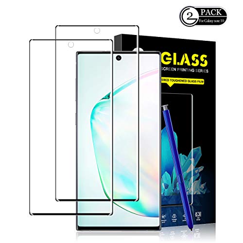 Product Cover Galaxy Note 10 HD Clear Screen Protector by YEYEBF, [2 Pack] [Anti-Scratch] [Ultrasonic Fingerprint Compatible] Nano Full Coverage Screen Protector Cover Shield for Galaxy Note 10