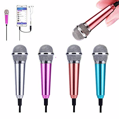 Product Cover XGPA Mini Microphone Portable Vocal/Instrument Microphone For Mobile phone laptop Notebook Apple iPhone Samsung Android With Holder Clip (Silver)