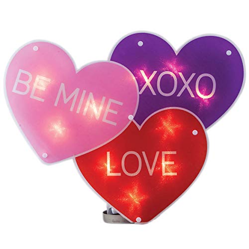Product Cover Impact 16 Lighted Valentines Day Heart - Be Mine XOXO Love Window Shimmer Decoration