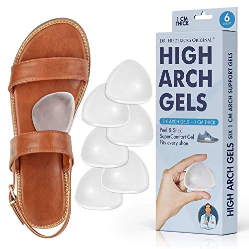 Product Cover Dr. Frederick's Original High Arch Support Gel Inserts - 6 Pcs - Peel & Stick SuperComfort Gel - Great for Sandals - Dress Shoes - Women & Men