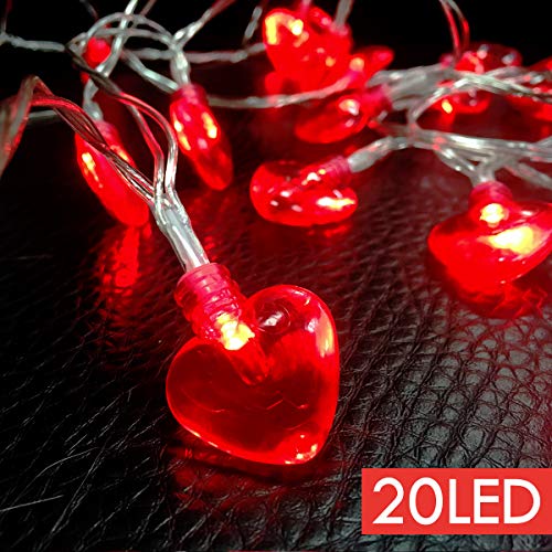 Product Cover AMENON 8.2FT Valentine's Day String Light Heart Shaped Party Decorations Battery Operated for Home Wedding Anniversary Holiday Window Indoors Outdoors Valentines Day Party Favors Supplies
