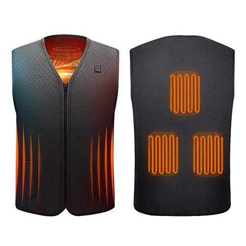 Product Cover Electric Heated Vest USB Charging Washable Cold-Proof for Sports Hiking Climbing One Button (XXXL) Black