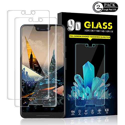 Product Cover Google Pixel 3 XL Screen Protector by YEYEBF, [2 Pack] Tempered Glass Screen Protector [HD-Clear][3D Touch][Bubble-Free][Anti-Scratch][Anti-Glare] Screen Protector Glass for Google Pixel 3 XL