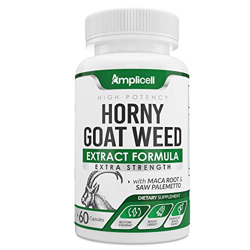 Product Cover Horny Goat Weed Extract | Enhanced Energy & Performance,Booster for Men and Women | with Maca Root, L Arginine & Saw Palmetto Natural Herbal Supplements |60 Veg Capsules