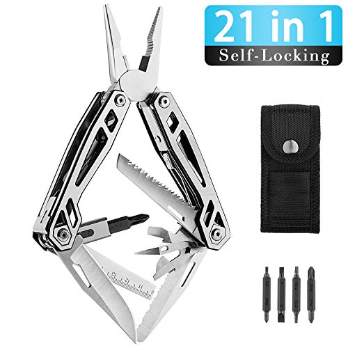 Product Cover WETOLS 21-in-1 Multi-Pliers, Multi-Tools, Foldable and Self-Locking, with Hard Stainless Steel, Multitool Used as Pliers, Knife, Bottle Opener, Screwdriver, Sickle etc, WE-182