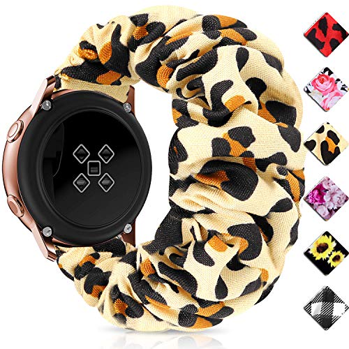 Product Cover Huishang 20mm 22mm Quick Release Watch Bands, Elastic Scrunchie Watch Band for Women(Leopard,20/22mm)