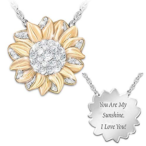 Product Cover Kouye Women Sunflower Pendant Necklace Jewellery Rhinestone Alloy Necklaces Gift Necklaces