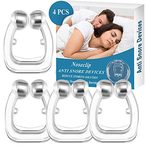 Product Cover Balhvit Anti Snoring Devices, Silicone Magnetic Anti Snore Nose Clip to Ease Breathing, Set of 4 Nose Vents as Snoring Solution, Comfortable & Effective Stop Snoring Sleep Aid for Men Women