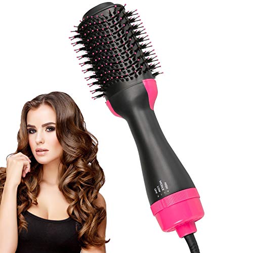 Product Cover Hair Dryer Brush, One Step Hot Air Brush, Hair Volumizer Curler Straightener Styler, Salon Negative Ion Ceramic Electric Blow Comb