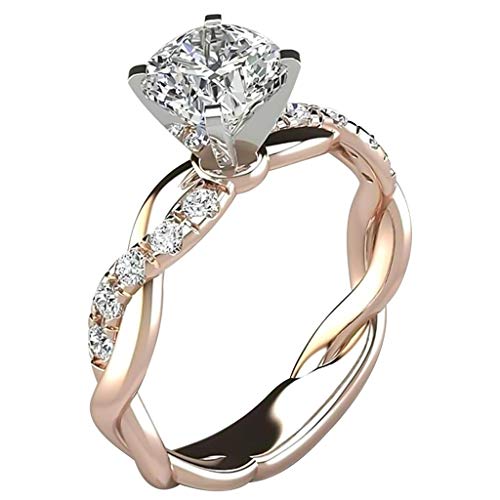 Product Cover Vibolaa Jewelry Rings for Women Men Girlfriend Girls Wedding Hand Jewelry Engagement Anniversary Luxury Gift (10, Rose Gold #6)