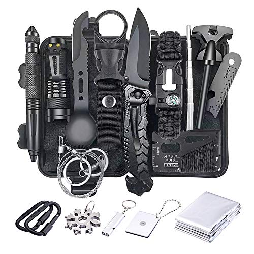 Product Cover Naubr Camping Gear 15 in 1 Survival Gear kit,Tactical Survival Tool for Cars, Camping, Hiking, Hunting, Adventure Accessories