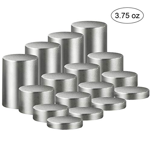 Product Cover Pinewood Derby Weights 3.75 oz Incremental and Configurable 3/8 Inch Tungsten Weights for Pinewood Derby Cylinders Cars (16 Pieces)