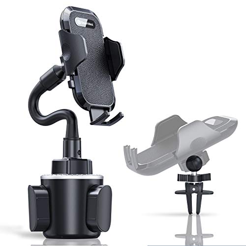 Product Cover Car Cup Holder Phone Mount DesertWest Universal Cup Holder Cradle Gooseneck Phone Holder Compatible with iPhone 11 Pro X XS Max XR 8 7 6+, Samsung Galaxy S20 S10 S10+ S10e S9 S8 S7 and More