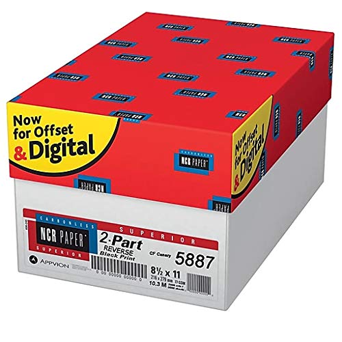 Product Cover 8.5 x 11 Superior Carbonless Paper, NCR5887, 2 Part Reverse (Bright White/Canary), 2000 Sets, 4000 Sheets, 8 Reams