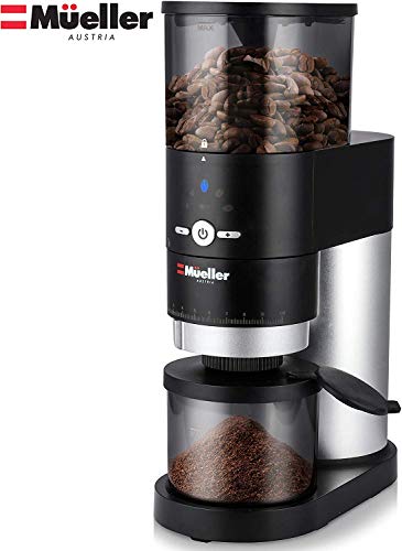Product Cover Mueller Ultra-Grind Conical Burr Grinder Professional Series, Innovative Detachable PowderBlock Grinding Chamber for Easy Cleaning and 40mm Hardened Gears for Long Life