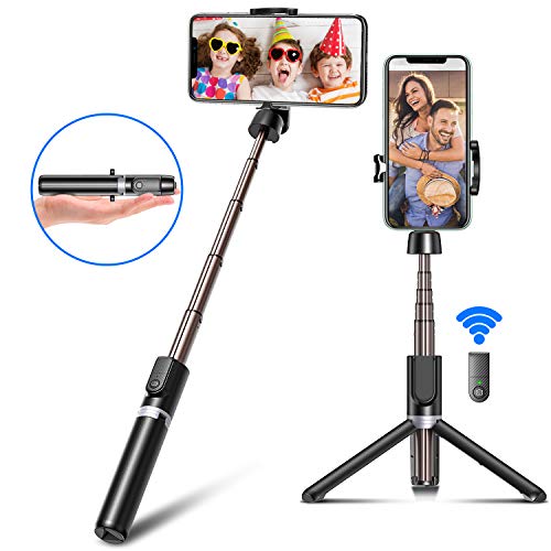 Product Cover Bcway Selfie Stick Tripod, All in 1 Portable Extendable Phone Tripod with Bluetooth Remote, Aluminum Monopod Compatible for iPhone 11 Pro Max XS XR X 8 Plus, Samsung Galaxy S20/S10 Note 10, More