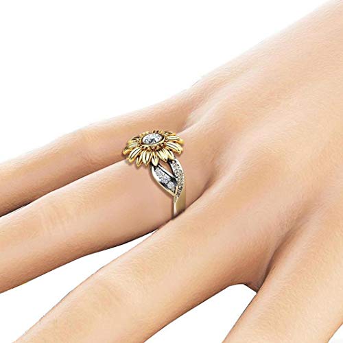 Product Cover cibenid Women Fashion Sunflower Double-Colors Jewelry Charm Ring Rings