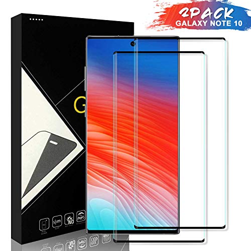Product Cover Yersan Galaxy Note 10 Screen Protector Glass [2 Pack], Full Coverage HD Tempered Glass Anti-Scratch Bubble-Free Screen Protector for Samsung Galaxy Note 10