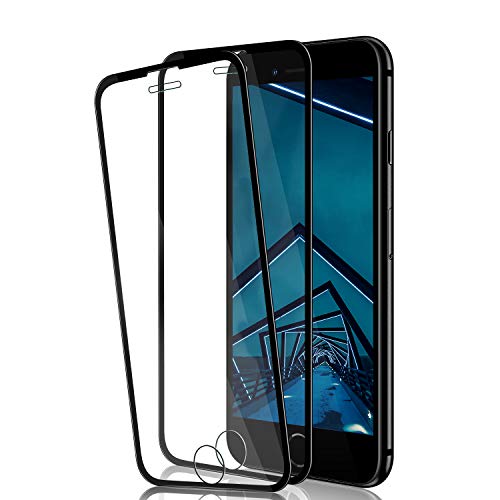 Product Cover iPhone 8/7/6S/6 Screen Protector by BIGFACE, [2 Pack] Full Coverage Premium Tempered Glass, HD Clarity, Case Friendly, Anti Scratch, 3D Touch Accuracy Anti-Bubble Film for iPhone 8/7/6S/6 - Black