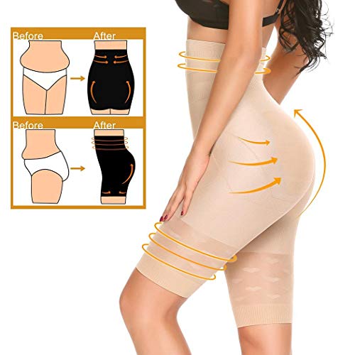 Product Cover Lanren Women Sexy High- Cuts Beauty Slimming Shapewear Fat Burning Slim Shape Bodysuit Apricot