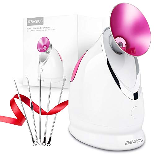 Product Cover EZBASICS Nano Ionic Facial Steamer, Unclogs Pores, Warm Mist Humidifier Atomizer, Humidifier Moisturizing Face Spa Steamer, Bonus Stainless Steel Skin Kit