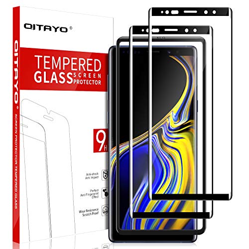 Product Cover QITAYO Screen Protector for Samsung Galaxy Note 9, [2 Pack] [Full Screen Coverage] [Bubble-Free][Case Friendly] [Alignment Frame] Tempered Glass Screen Protector Compatible with Note9