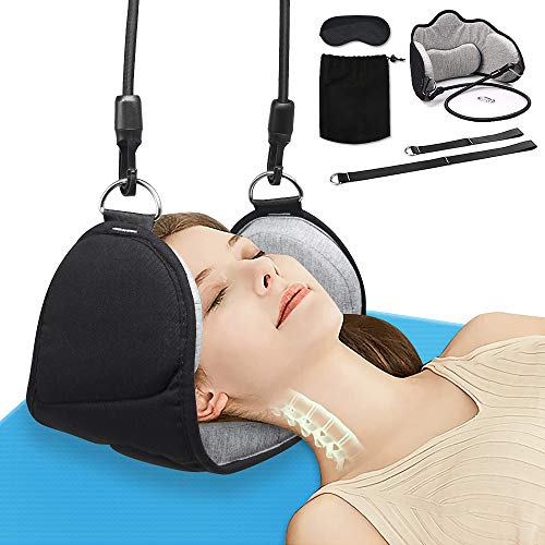 Product Cover Upgraded Neck Head Hammock, TROPRO Cervical Traction Device for Neck Shoulder Pain Relief and Physical Therapy, Portable Neck Support Stretcher, Relaxation Sling with Eye Mask and Carry Pouch