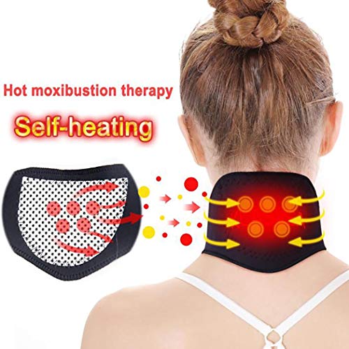 Product Cover Widome Unisex Black Neck Brace,Practical Fastening Tape Self-heating Tourmaline Magnetic Therapy Neck Guard Electric Massagers