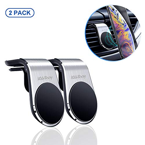 Product Cover Magnetic Car Phone Holder (2 Packs), Magnet Universal Vent Mobile Navigation 360 Degree Rotation for iPhone Xs Max XR X 8 7 6 Plus Samsung Galaxy Note 10+ 10 S10 S9 S8 etc (Silver)