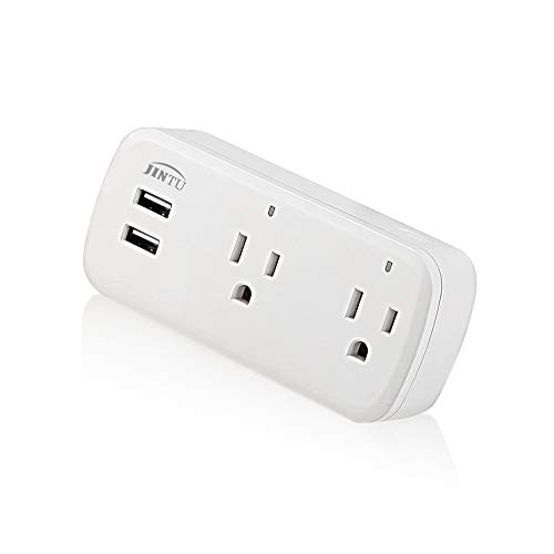 Product Cover Smart Plug, JINTU Dual Wifi Outlet Socket 2 USB Charge Work with Alexa, Google, IFTTT for Smartphone, Voice Control, No Hub Required, Tuya APP Remote Control Power, Lamp, Overload Protection