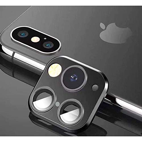 Product Cover Modified Camera Lens Seconds Change Cover for iPhone X/XS/XS/MAX Sticker Fake Camera for iPhone 11 Pro Max Metal Protector Change to iPhone pro/Max (Black Metal)