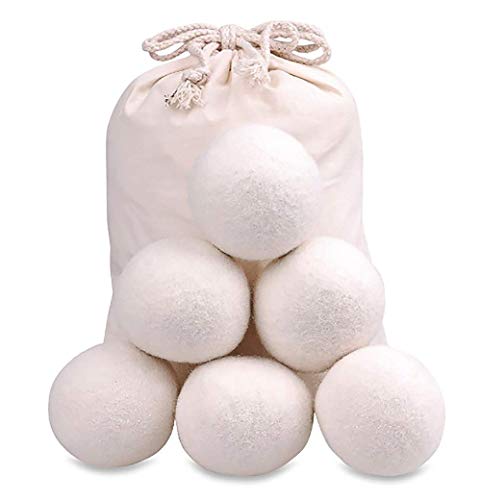 Product Cover Wool Ball, 6 Pcs Wool Dryer Balls, Reusable Laundry Drying Ball, Anti-Static Soft and Dry Ball of Fabric