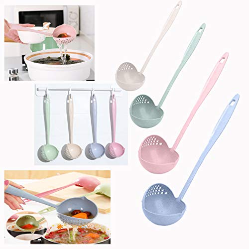Product Cover zhuygba 2Pcs Kitchen Hot Pot Soup Spoon Colander 2 in 1 Daily Useful Cooking Tools Kitchen Utensils