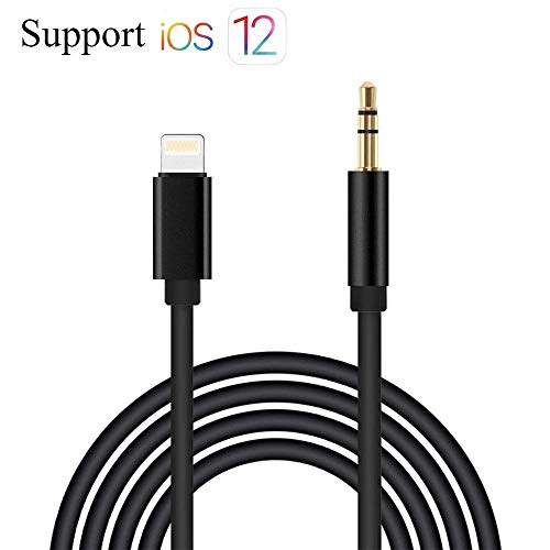 Product Cover Aux Cord for Car Lighting to 3.5mm Aux Cable Compatible with iPhone XR/X/8Plus/8/iPad/iPod for Headphone/Speaker/Home Stereo