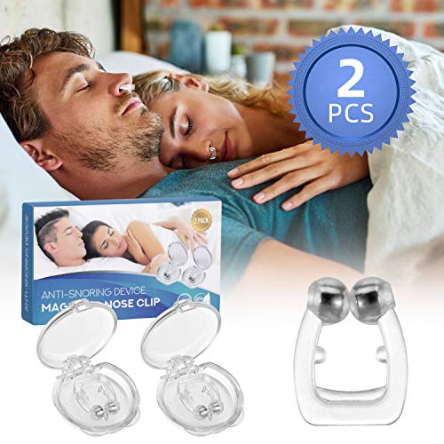Product Cover Anti Snoring, Rlloy 2 Pack Magnetic Silicone Anti Snore Stopper Clip Professional Silent Snore Reducing Aid for Men and Girl,Snore Away