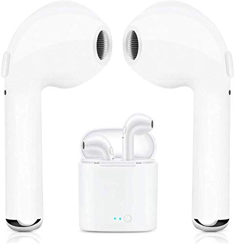 Product Cover Bluetooth Earbuds, Wireless Earphones in-Ear Built-in HD Mic Hi-Fi Stereo Sound Noise Canceling IPX5 Waterproof Sports Headphones with 600mAh Portable Charging Case (White10)