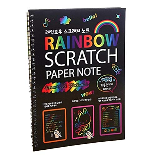 Product Cover Foshin DIY Children Scratching Painting Colorful Drawing Art Paper Book Drawing & Sketching Tablets