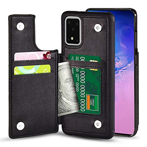 Product Cover TGOOD Samsung Galaxy S20 Plus 5G (6.7inch) Wallet Case with Credit Card Holder Soft PU Leather Magnetic Closure Cover Anti-Scratch Shockproof Protective Phone Case-Black