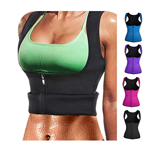 Product Cover Realdo Womens Waist Trainer Corset Zipper Vest Body Shaper Cincher Tank Top Fitness Sport Workout Slimming Hot Pink