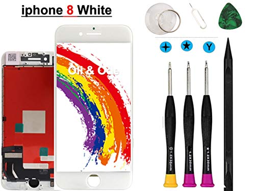 Product Cover Compatible with iPhone 8 Screen Replacement Oli & Ode LCD Digitizer Touch Screen Assembly Set with 3D Touch Model No.A1863/A1905/A1906 (White)
