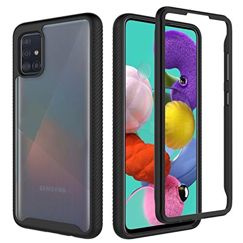 Product Cover HOKOO Samsung Galaxy A51 Case,Samsung Galaxy A51 Phone Case,Heavy Duty Non-Slip Shockproof Hybrid Rugged Case Cover-Black